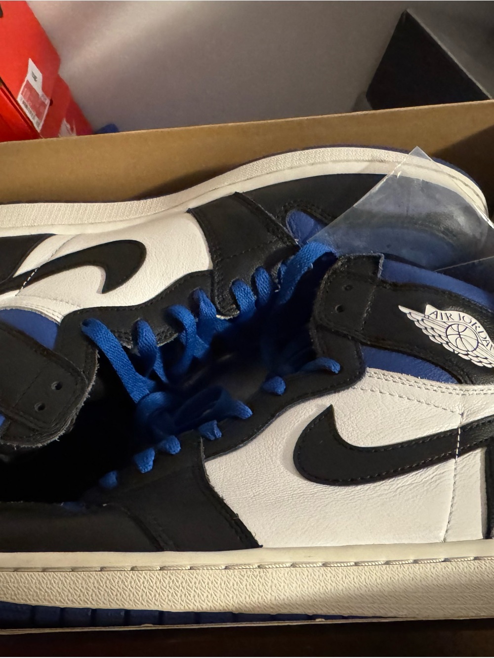 Jordan 1 Mid - White / Black / Blue Men's Sneakers
